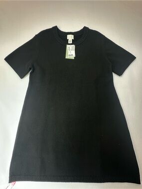 H&M Black Short-Sleeve Knit A-Line Kids Dress
